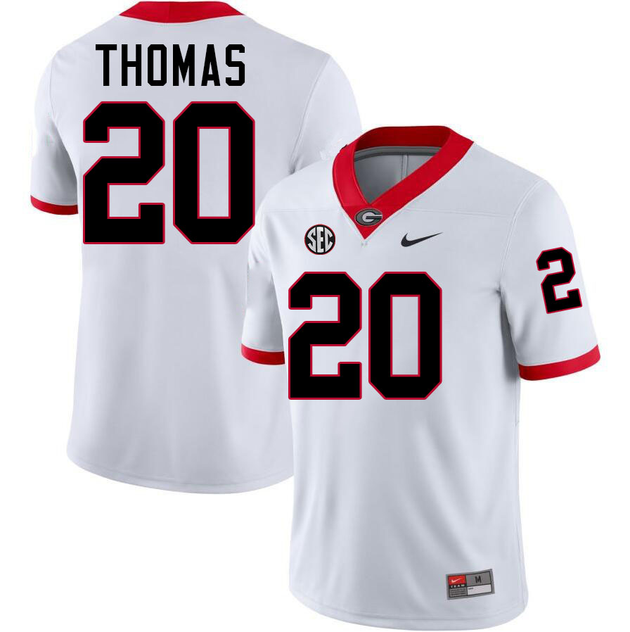 #20 JaCorey Thomas UGA Jersey,University Of Georgia Bulldogs Football Jersey,Uniforms,Gears-White #20 JaCorey Thomas UGA Jersey,University Of Georgia Bulldogs Football Jersey,Uniforms,Gears-White
